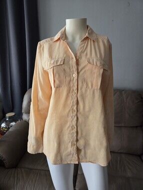 Light Peach Button-Up Shirt, Chicos, Size 0(small)